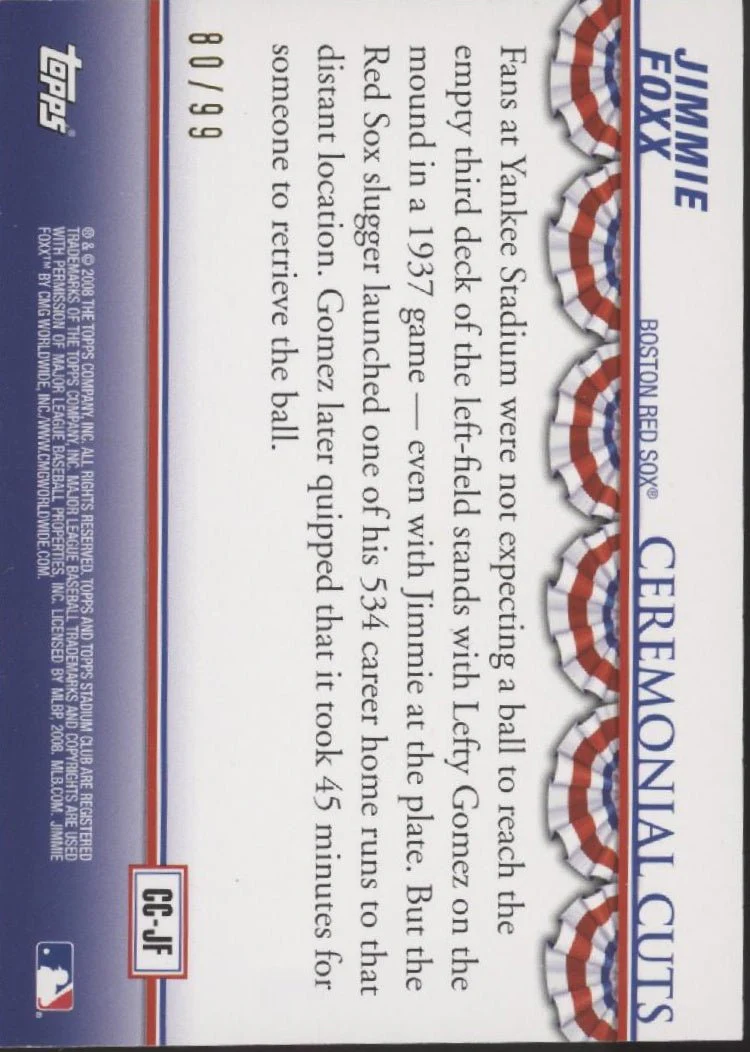 328-jimme-fox-2008-topps-stadium-club-ceremonial-cuts-bunting-swatch-blue-80-99-2.webp Jimme Fox 2008 Topps Stadium Club Ceremonial Cuts Bunting Swatch Blue 80/99