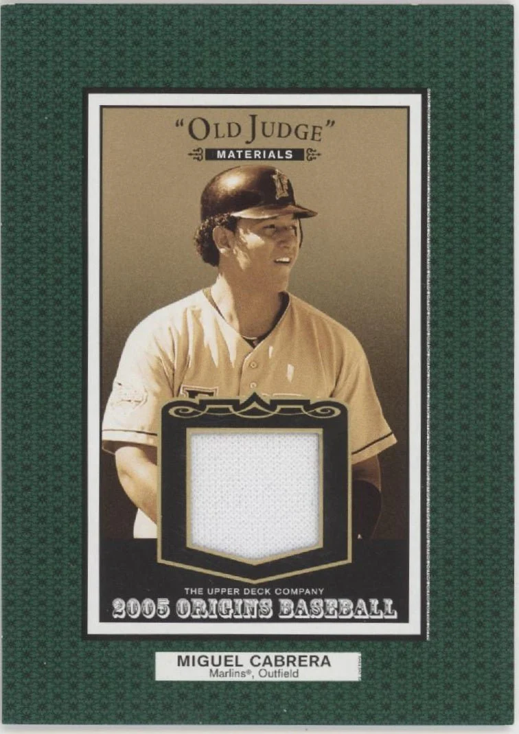 Miguel Cabrera 2005 Upper Deck Origins "Old Judge" Swatch #OJ-MC