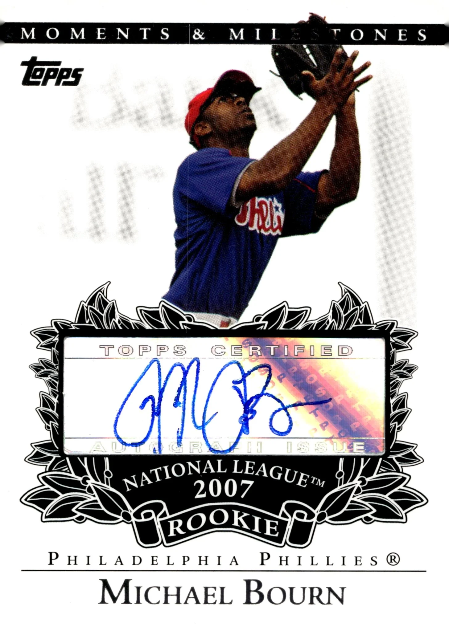 Michael Bourn 2007 Topps Moments & Milestones RC Auto #RA-MB