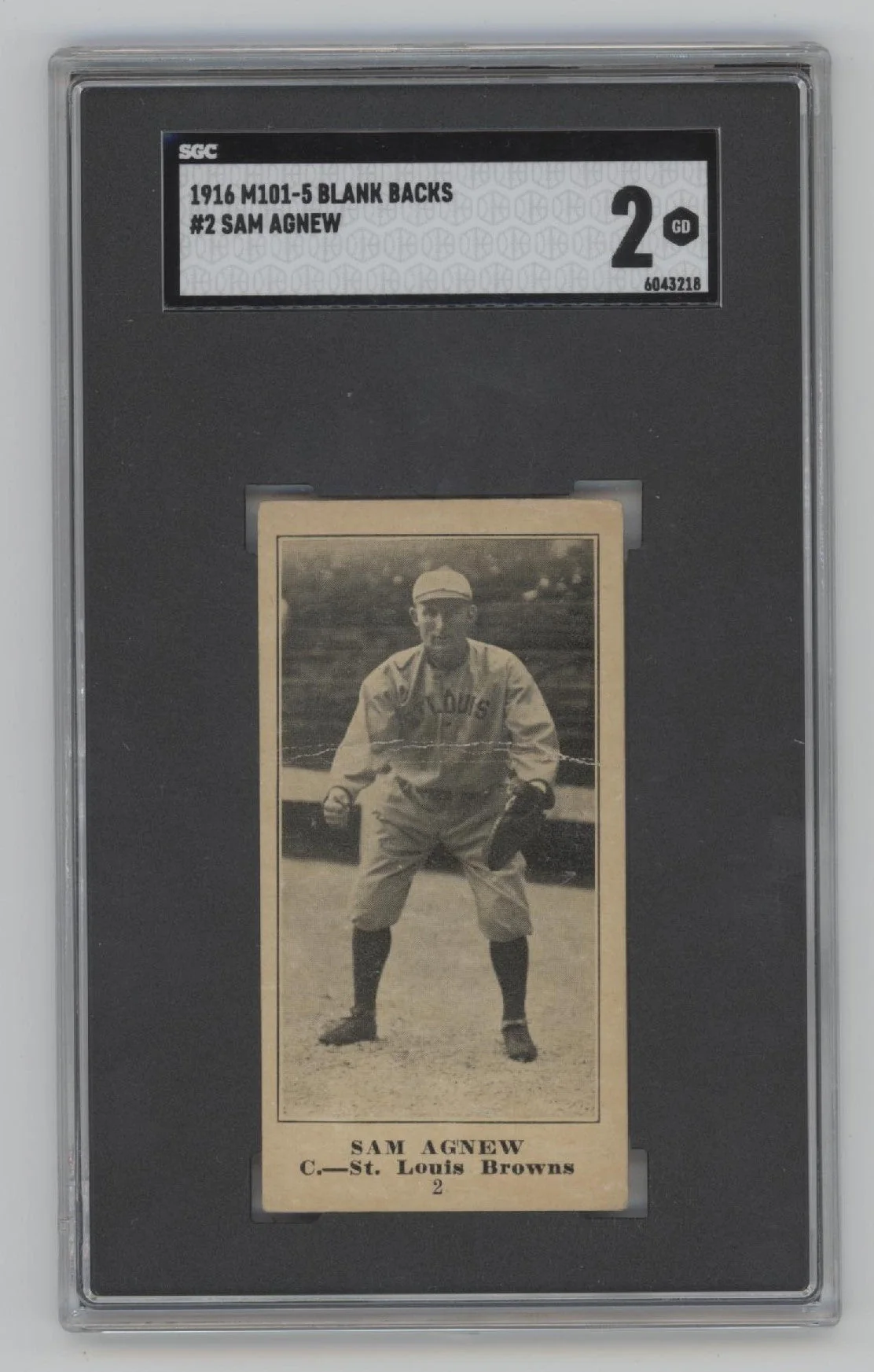 Sam Agnew 1916 M101-5 Blank Backs #2 SGC 2