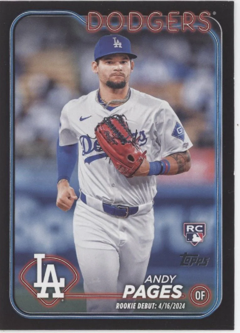 Andy Pages 2024 Topps Update Series Black Border RC 27/74 #US108