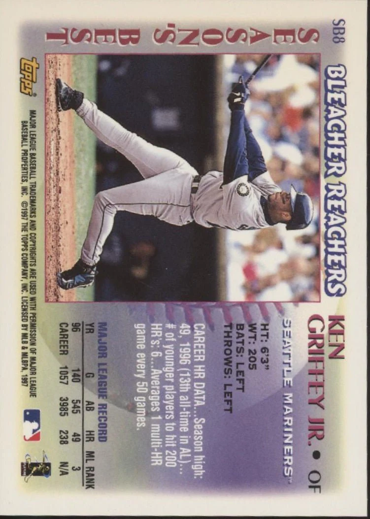 Ken Griffey Jr. 1997 Topps Bleacher Reachers Season's Best #SB8
