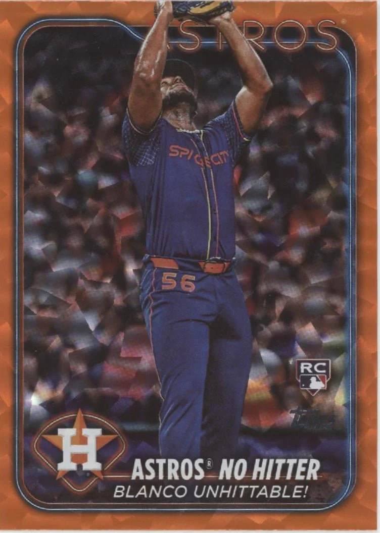 Ronel Blanco 2024 Topps Update Series No Hitter Orange Foilboard RC 011/299