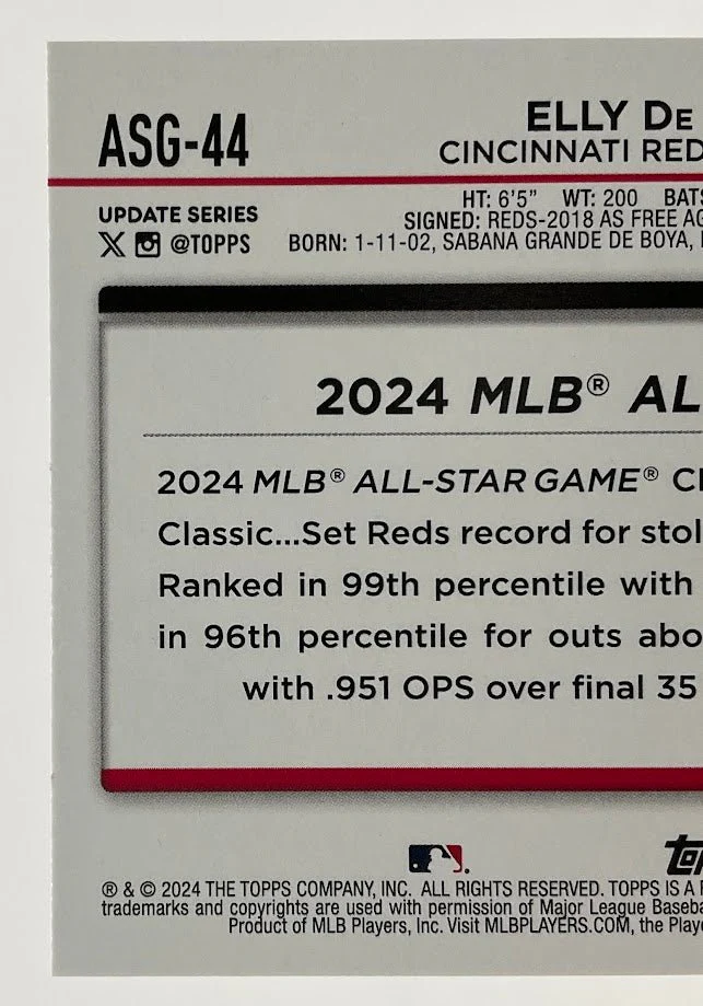 Elly De La Cruz 2024 Topps Update Series Black Border ASG RC 018/299 #ASG-44