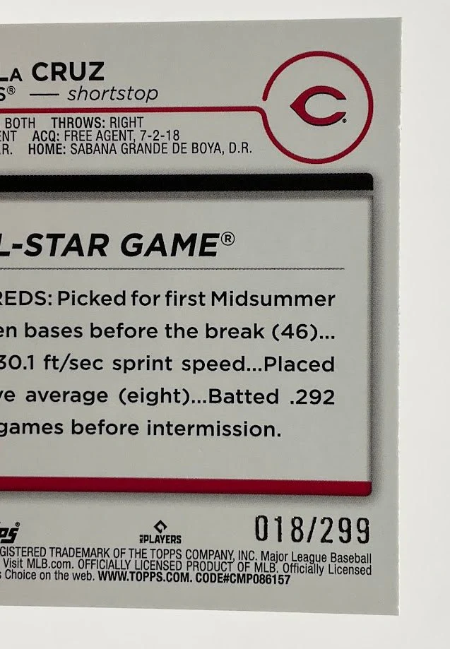 Elly De La Cruz 2024 Topps Update Series Black Border ASG RC 018/299 #ASG-44