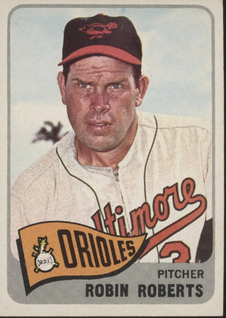 Robin Roberts 1965 Topps #15 Baltimore Orioles VG-EX Marked