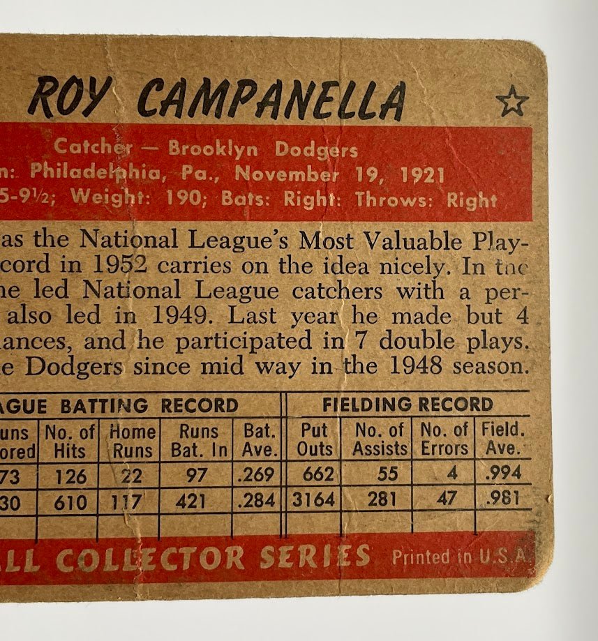 Roy Campanella 1953 Bowman #46 Brooklyn Dodgers PR