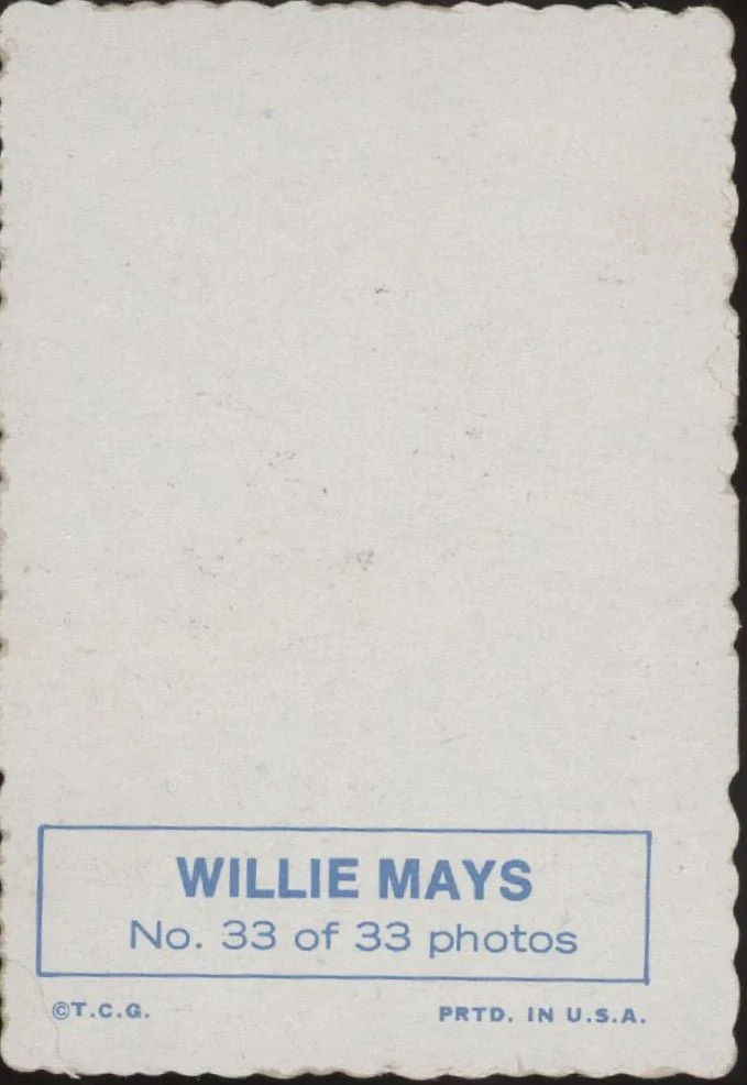 Willie Mays 1969 Topps Deckle Edge #33 San Francisco Giants VG #2