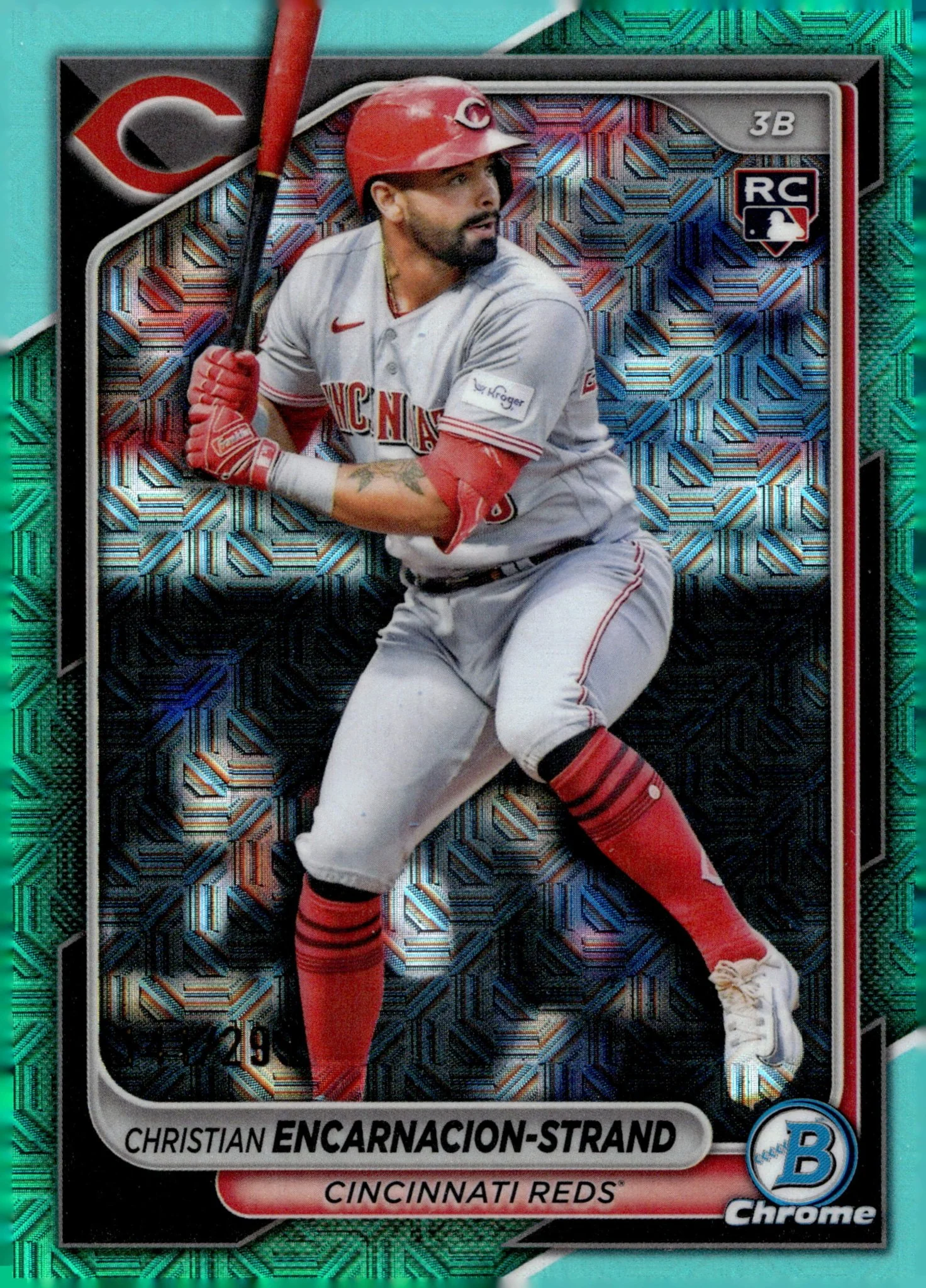 Christian Encarnacion-Strand 2024 Bowman Chrome Aqua Mojo Refractor RC 141/299