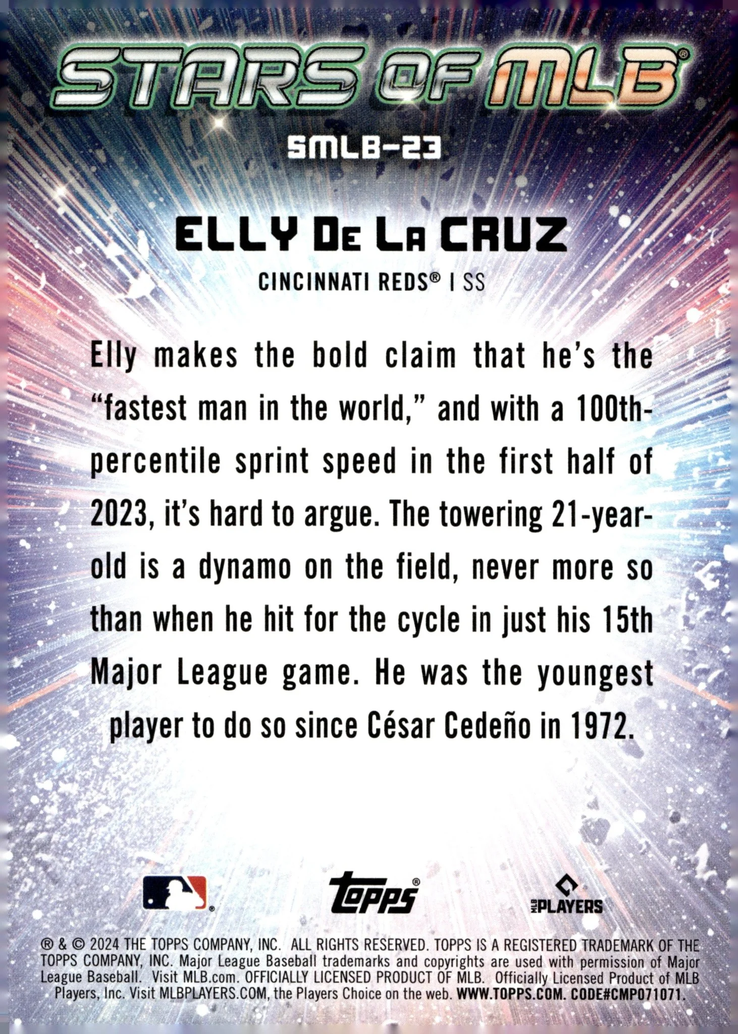 Elly De La Cruz 2024 Topps Series 1 Stars of MLB RC #SMLB-23 #1