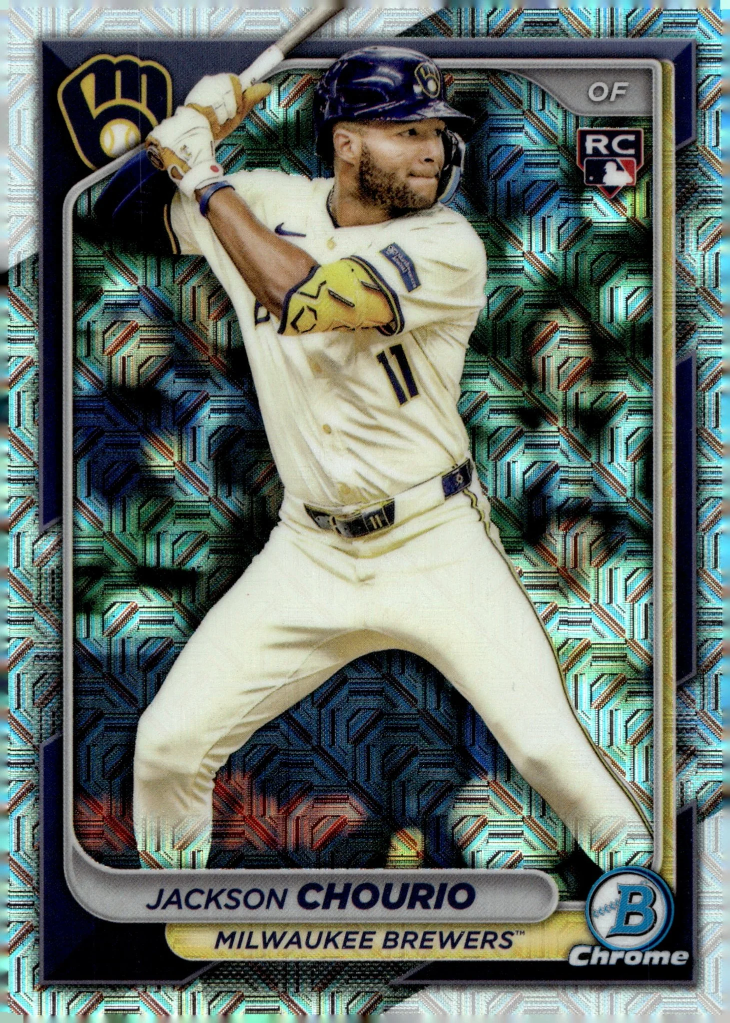 Jackson Chourio 2024 Bowman Chrome Mojo Refractor RC #69 #2