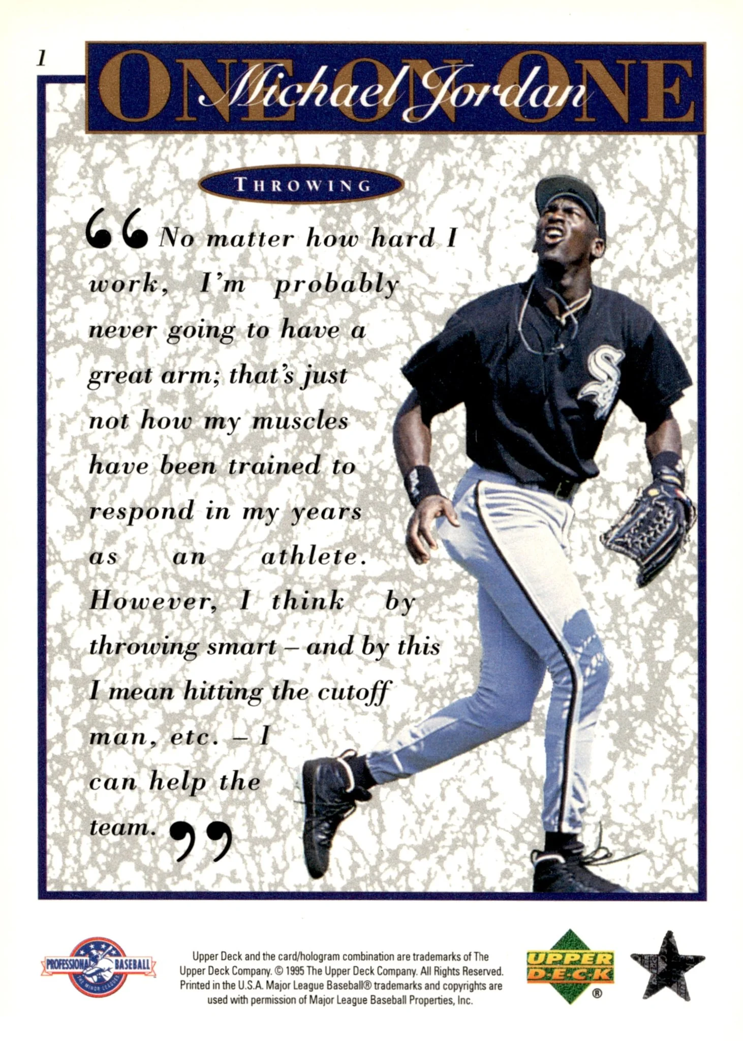 Michael Jordan 1995 Upper Deck One on One Throwing #1