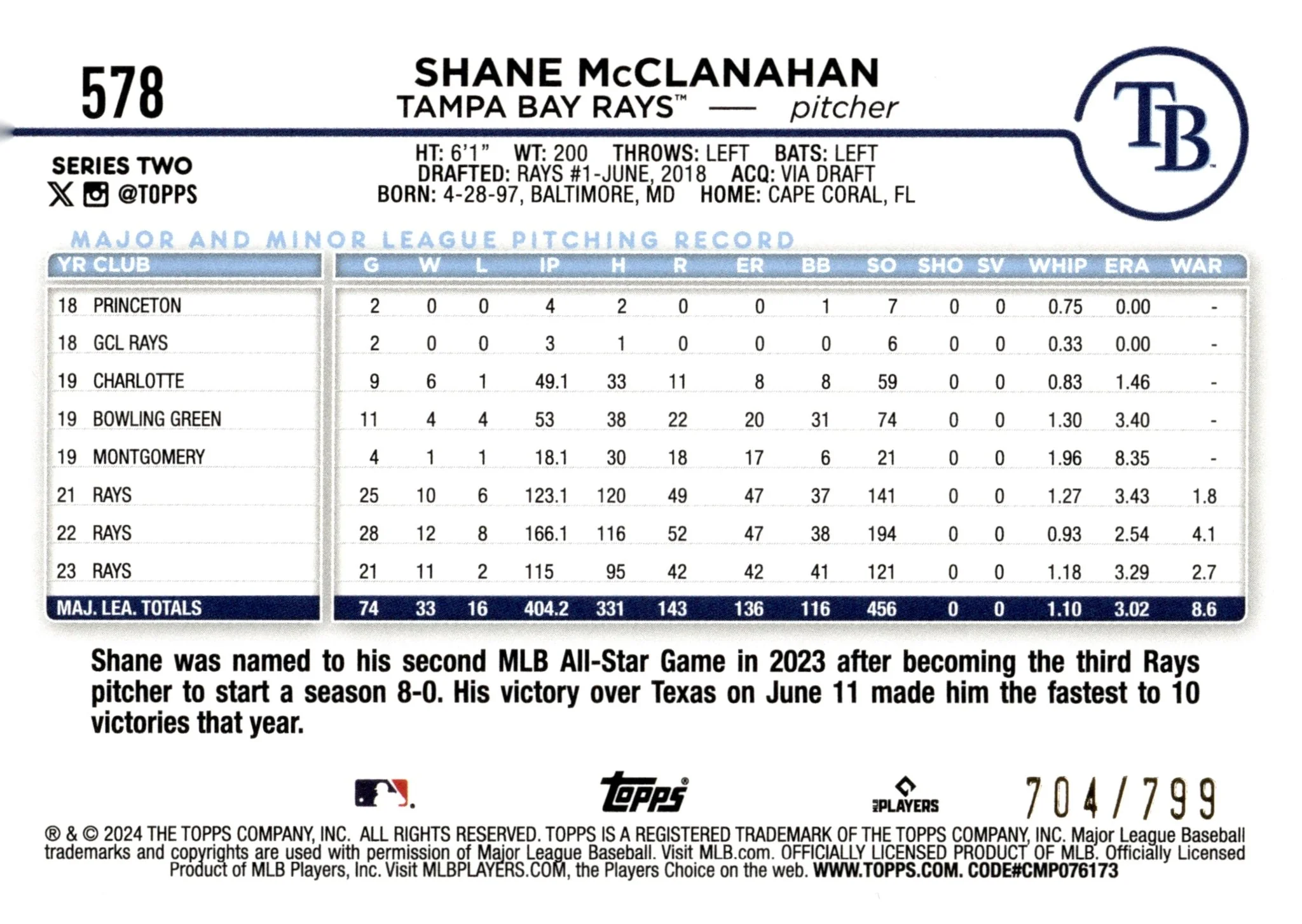 472-shane-mcclanahan-2024-topps-series-2-purple-foil-704-799-578-2.webp Shane McClanahan 2024 Topps Series 2 Purple Foil 704/799 #578
