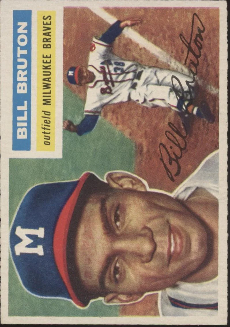 Bill Bruton 1956 Topps #185 Milwaukee Braves EX #2