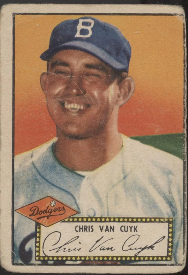 Chris Van Cuyk 1952 Topps RC #53 Brooklyn Dodgers PR #4