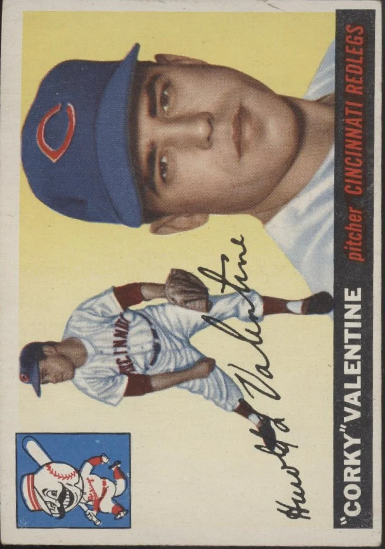 Corky Valentine 1955 Topps #44 Cincinnati Redlegs EX #1