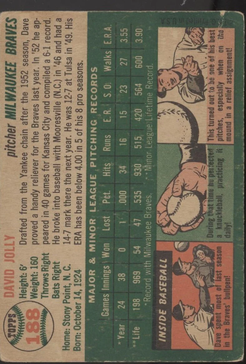 530-dave-jolly-1954-topps-188-milwaukee-braves-gd-2.webp Dave Jolly 1954 Topps #188 Milwaukee Braves GD