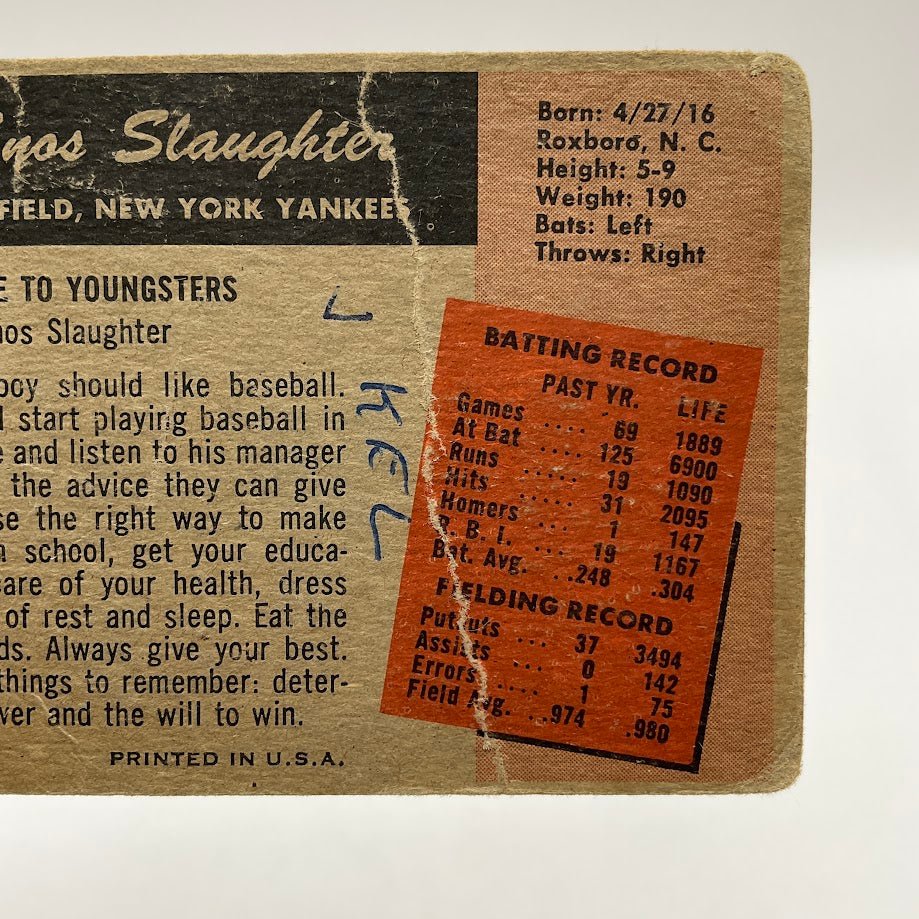 Enos Slaughter 1955 Bowman #60 New York Yankees PR