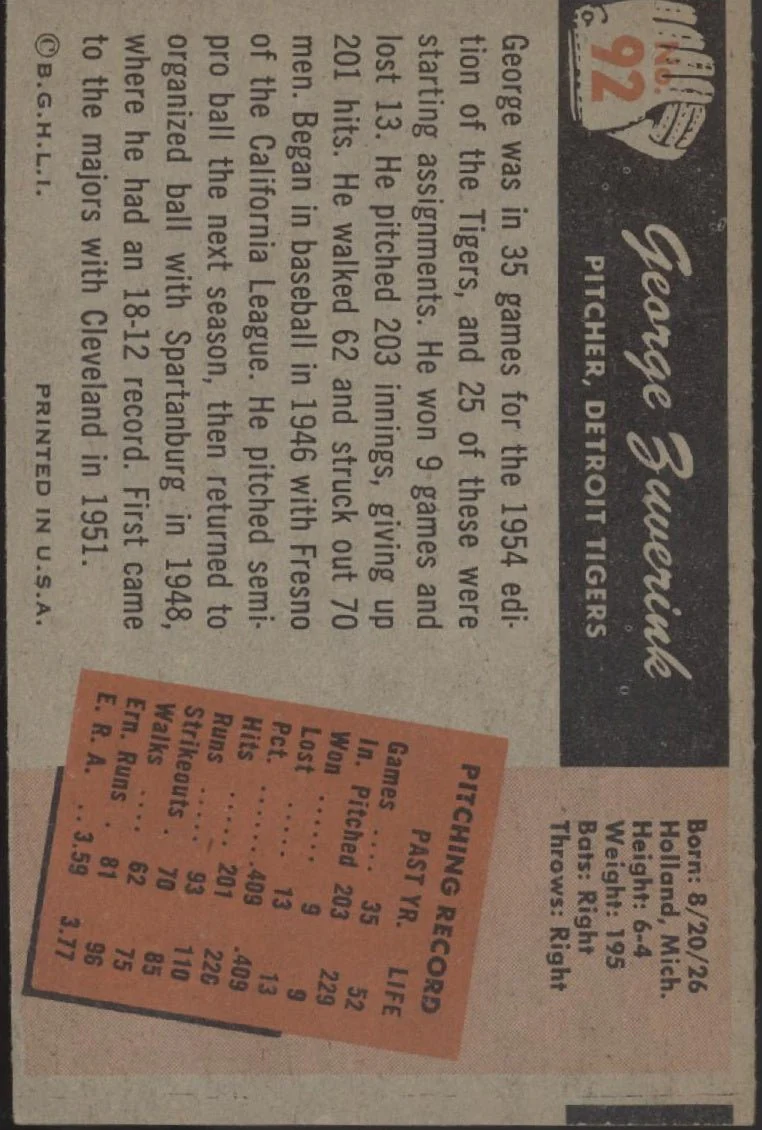 574-george-zuverink-1955-bowman-92-detroit-tigers-vg-ex-2-2.webp George Zuverink 1955 Bowman #92 Detroit Tigers VG-EX #2