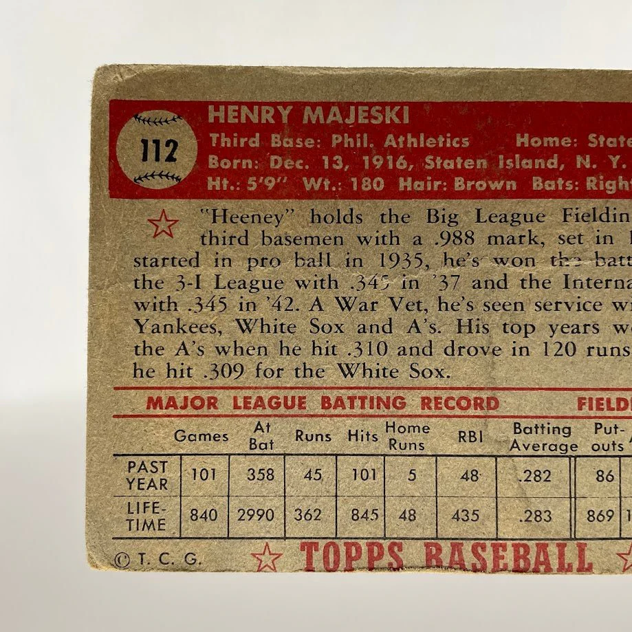 587-henry-majeski-1952-topps-112-philadelphia-athletics-pr-6.webp Henry Majeski 1952 Topps #112 Philadelphia Athletics PR