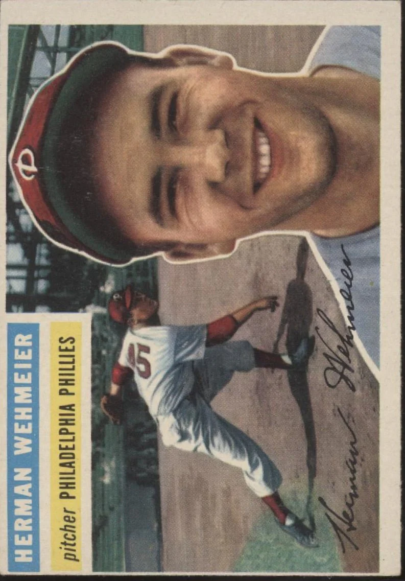 Herman Wehmeier 1956 Topps #78 Philadelphia Phillies EX