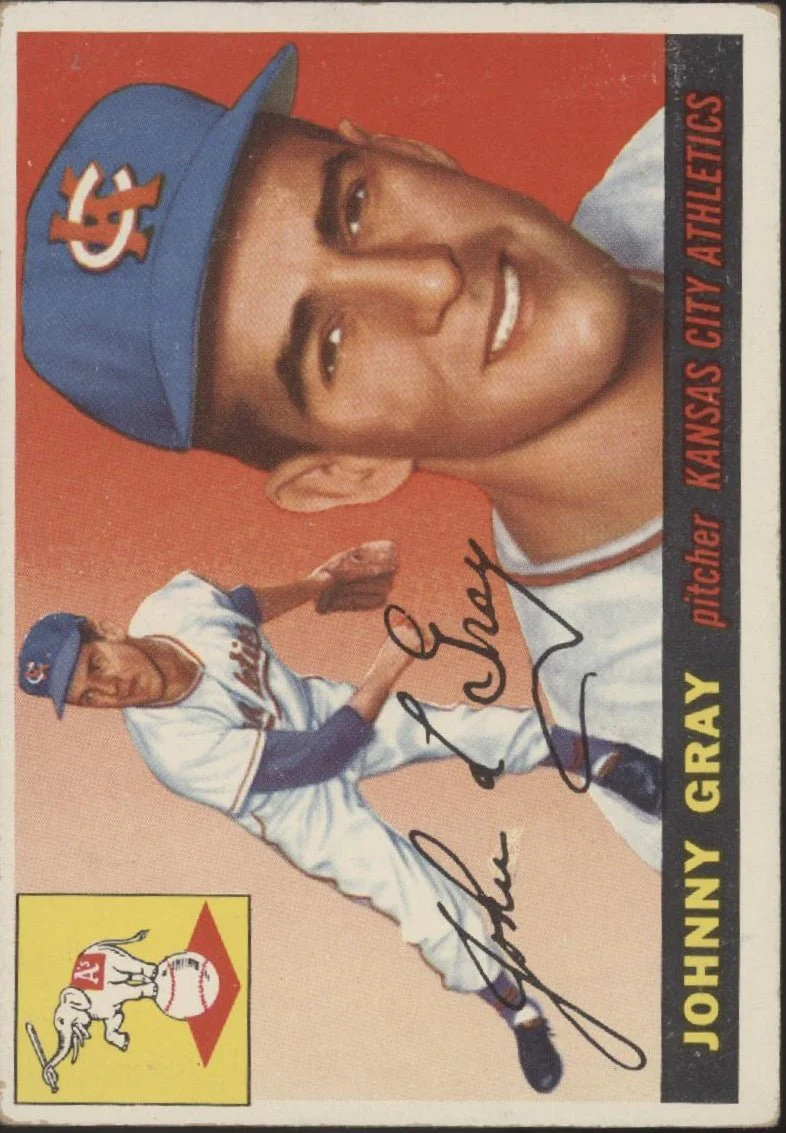 616-johnny-gray-1955-topps-rc-101-kansas-city-athletics-vg-ex-1.webp Johnny Gray 1955 Topps RC #101 Kansas City Athletics VG-EX