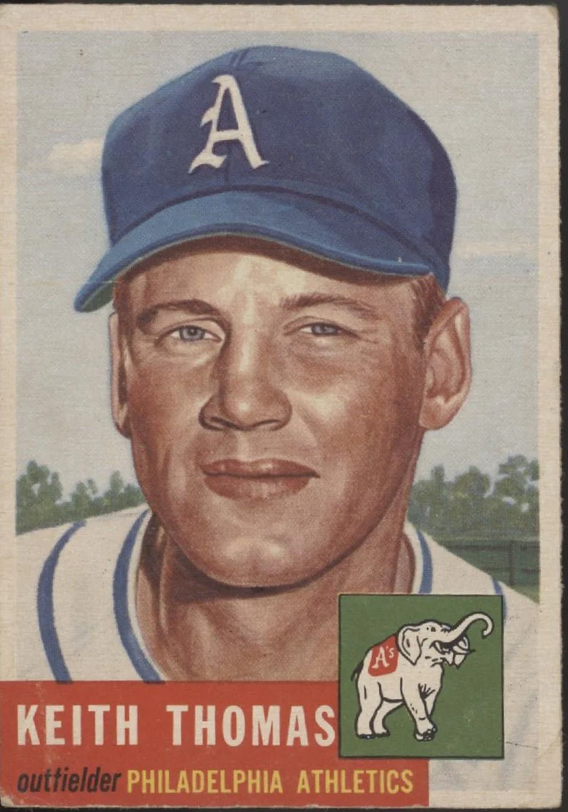 Keith Thomas 1953 Topps RC #129 Philadelphia Athletics VG