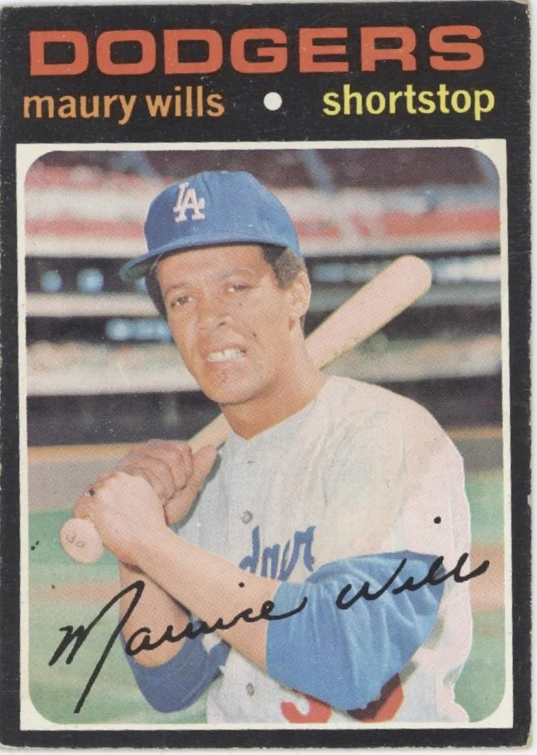 Maury Wills 1971 Topps #385 Los Angeles Dodgers VG