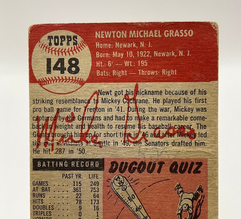 Mickey Grasso 1953 Topps #148 Washington Senators GD