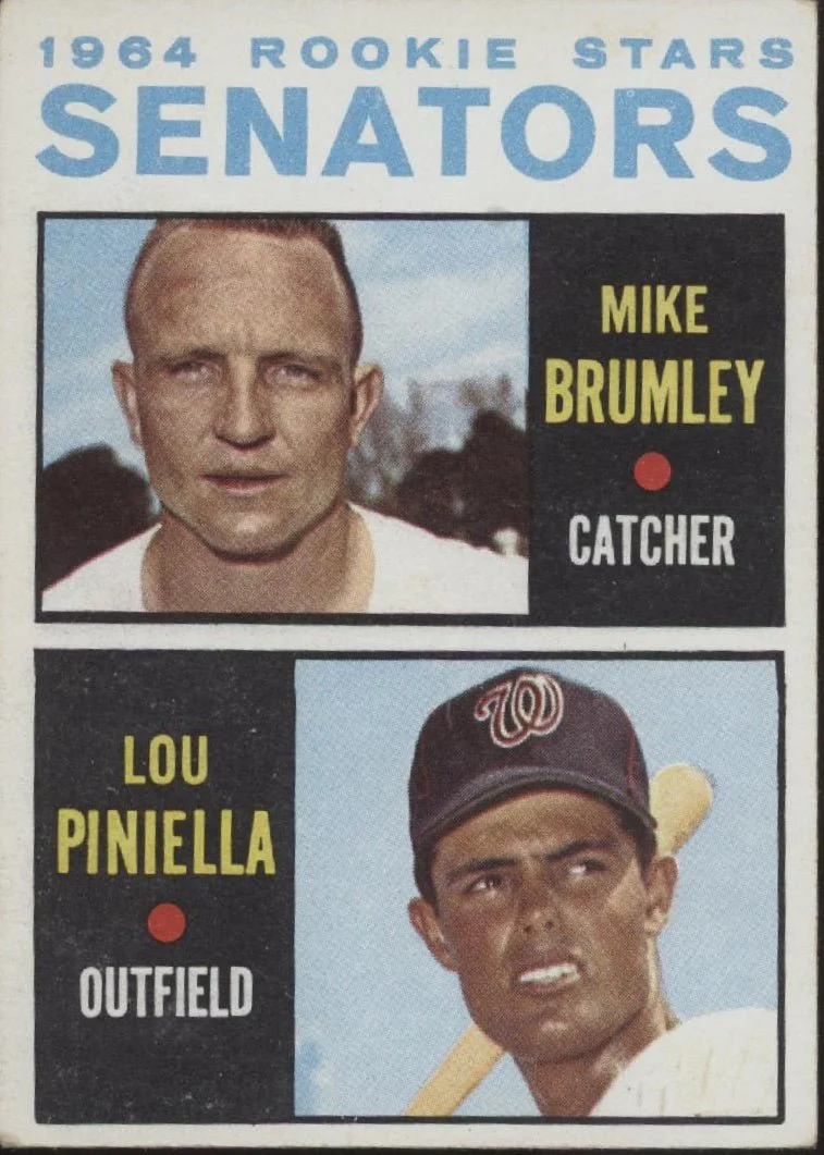 Mike Brumley / Lou Piniella 1964 Topps Senators Rookie Stars RC #167 VG #7