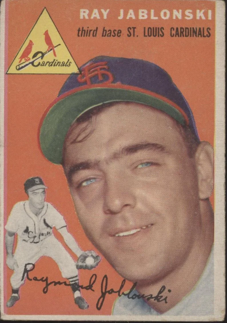643-ray-jablonski-1954-topps-26-st.-louis-cardinals-vg-1.webp Ray Jablonski 1954 Topps #26 St. Louis Cardinals VG