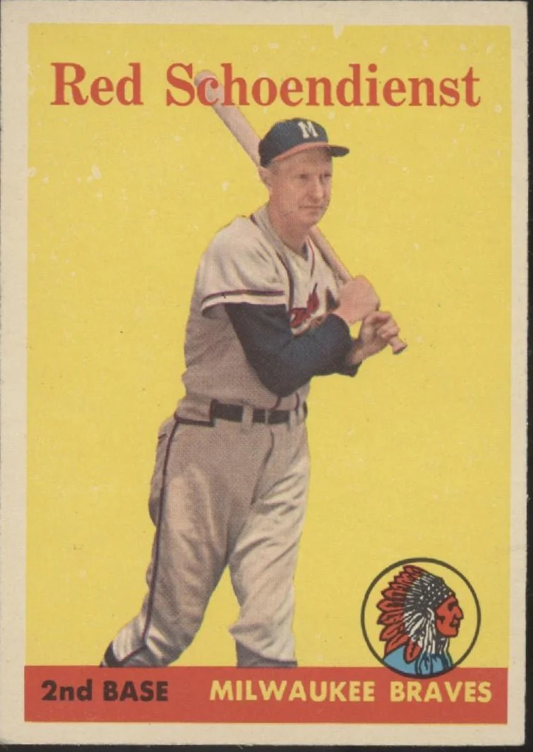 Red Schoendienst 1958 Topps #190 Milwaukee Braves VG