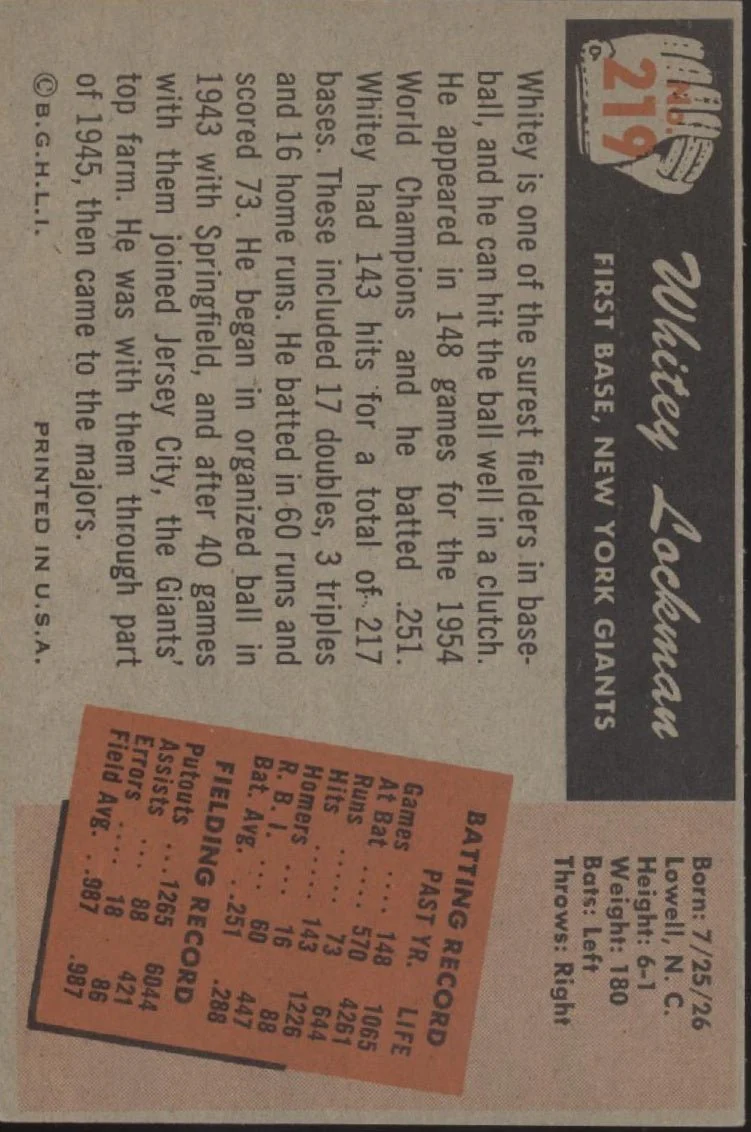 676-whitey-lockman-1955-bowman-219-new-york-giants-ex-2-2.webp Whitey Lockman 1955 Bowman #219 New York Giants EX #2