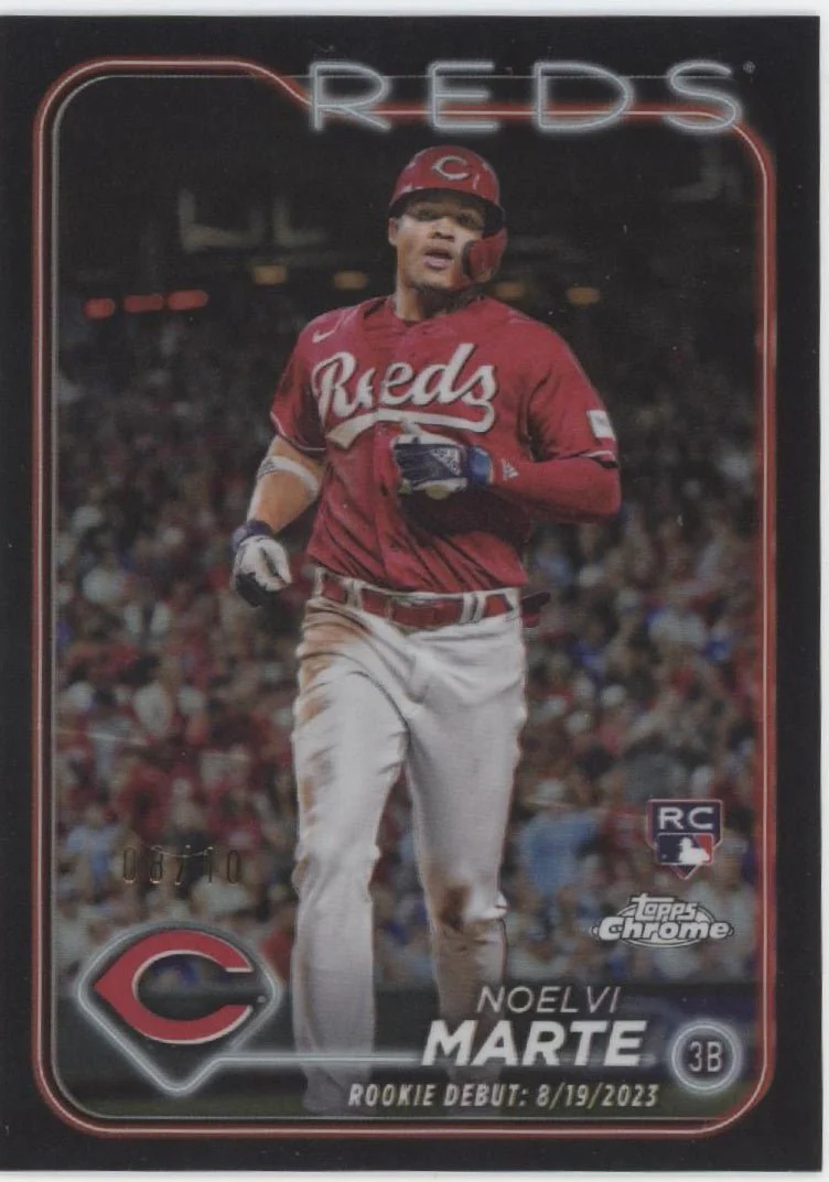 Noelvi Marte 2024 Topps Chrome Update Series Black Refractor RC 08/10 #USC91