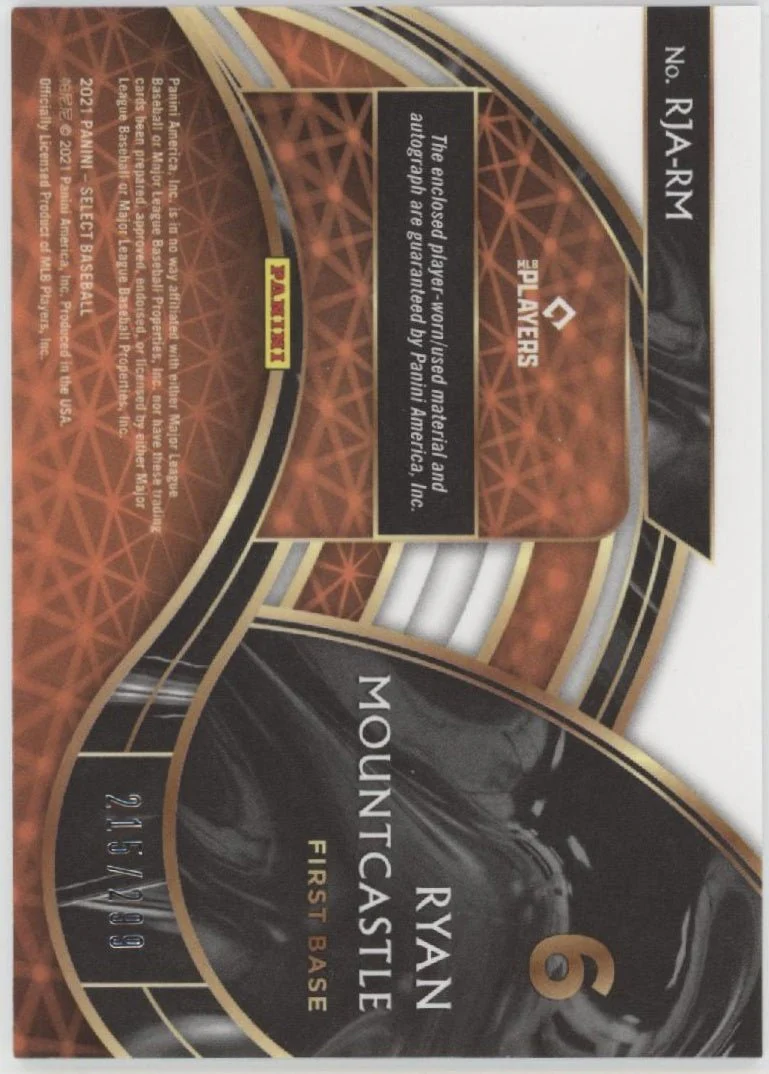 Ryan Mountcastle 2021 Panini Select Swatch RC Auto #RJA-RM