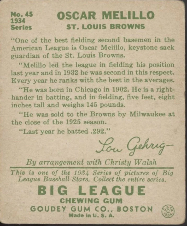 692-oscar-melillo-1934-goudey-rc-45-st.-louis-browns-vg-2.webp Oscar Melillo 1934 Goudey RC #45 St. Louis Browns VG