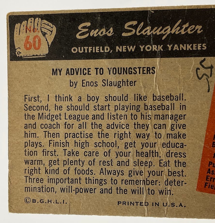 Enos Slaughter 1955 Bowman #60 New York Yankees GD