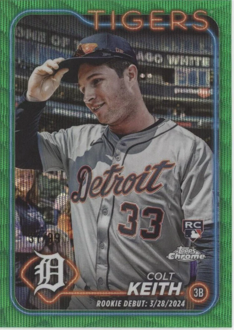 Colt Harris 2024 Topps Chrome Green Wave Refractor RC 97/99 #USC178 #2