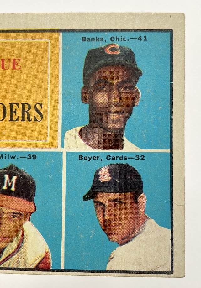 Banks / Aaron / Mathews / Boyer 1961 Topps Home Run Leaders #43 VG-EX #1