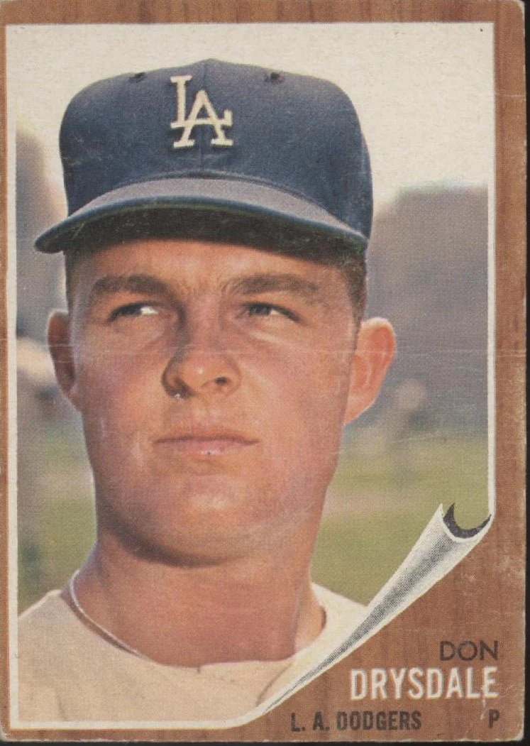 Don Drysdale 1962 Topps #340 Los Angeles Dodgers VG