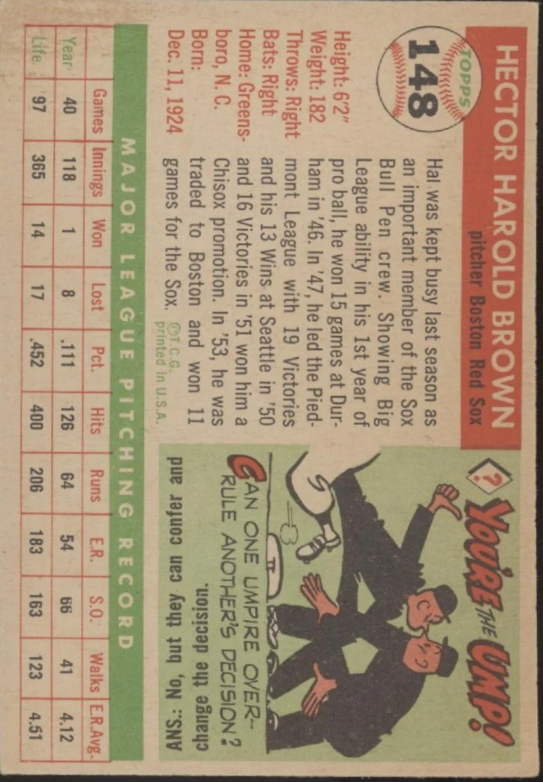 Hal Brown 1955 Topps #148 Boston Red Sox VG-EX #1
