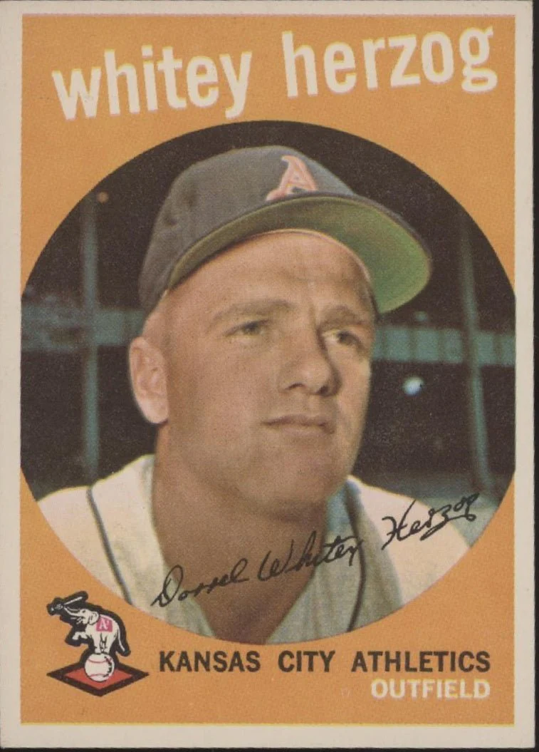 806-whitey-herzog-1959-topps-392-kansas-city-athletics-ex-1.webp Whitey Herzog 1959 Topps #392 Kansas City Athletics EX