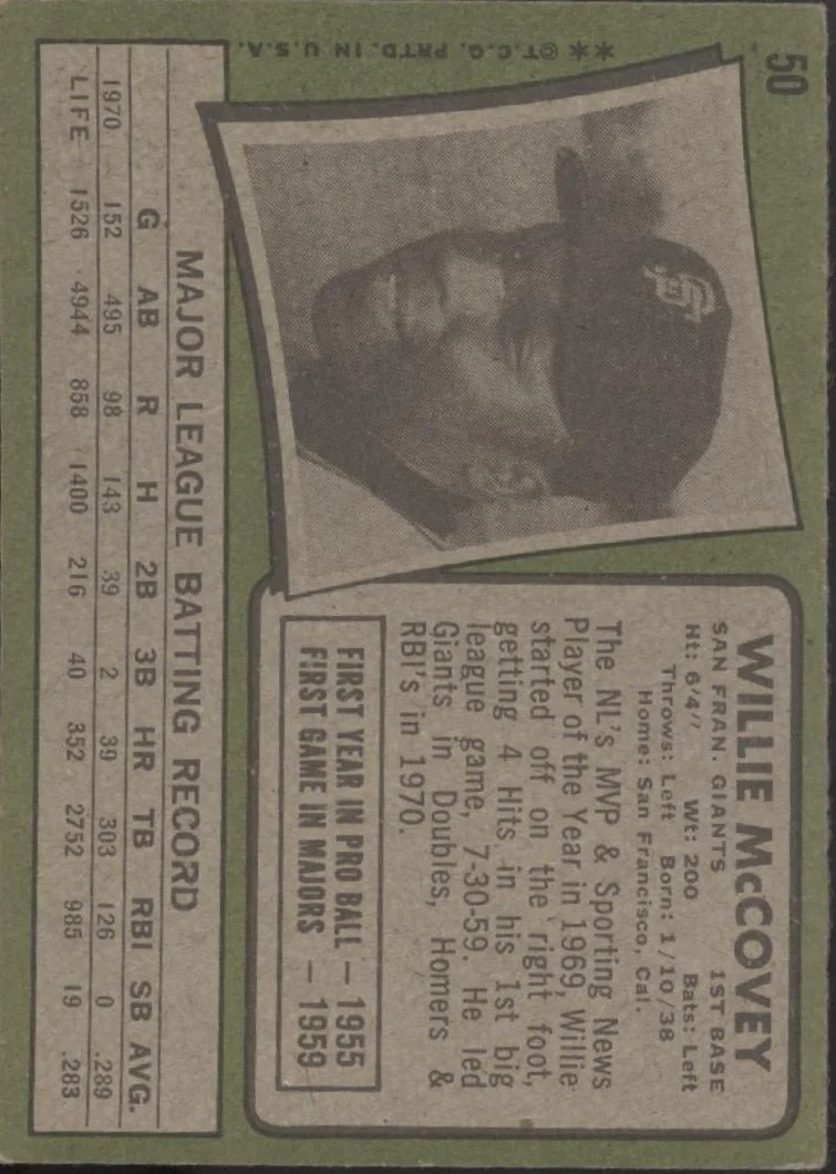 810-willie-mccovey-1971-topps-50-san-francisco-giants-vg-2.webp Willie McCovey 1971 Topps #50 San Francisco Giants VG