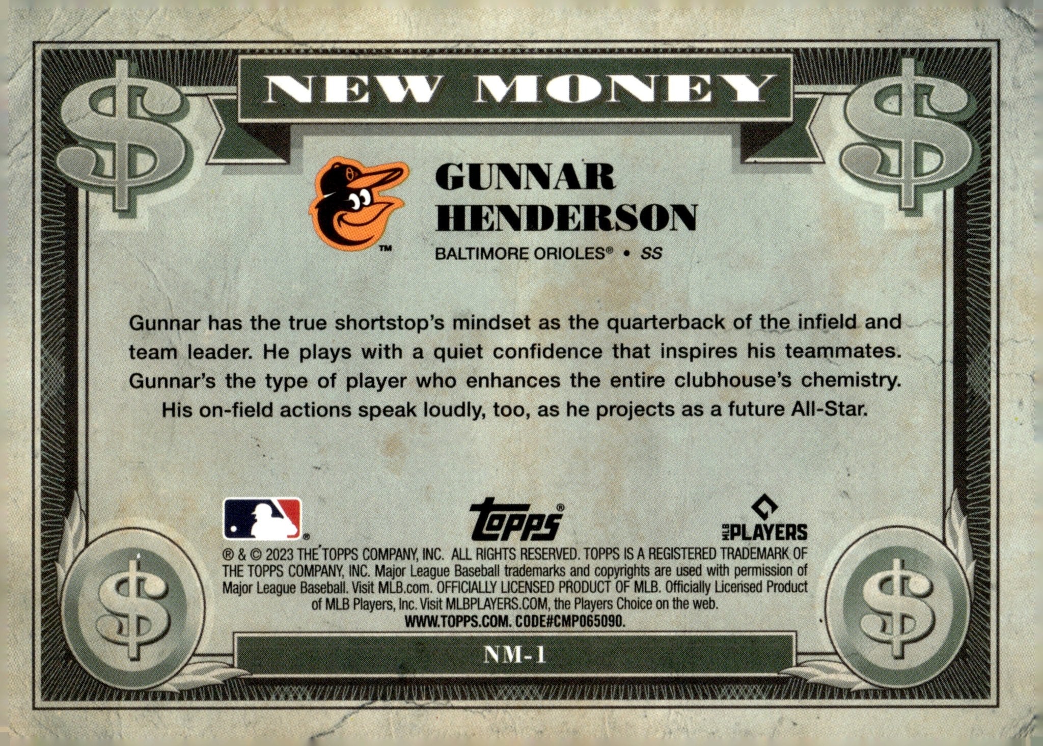 819-gunnar-henderson-2023-bowman-platinum-new-money-rc-nm-1-2.jpg Gunnar Henderson 2023 Bowman Platinum New Money RC #NM-1