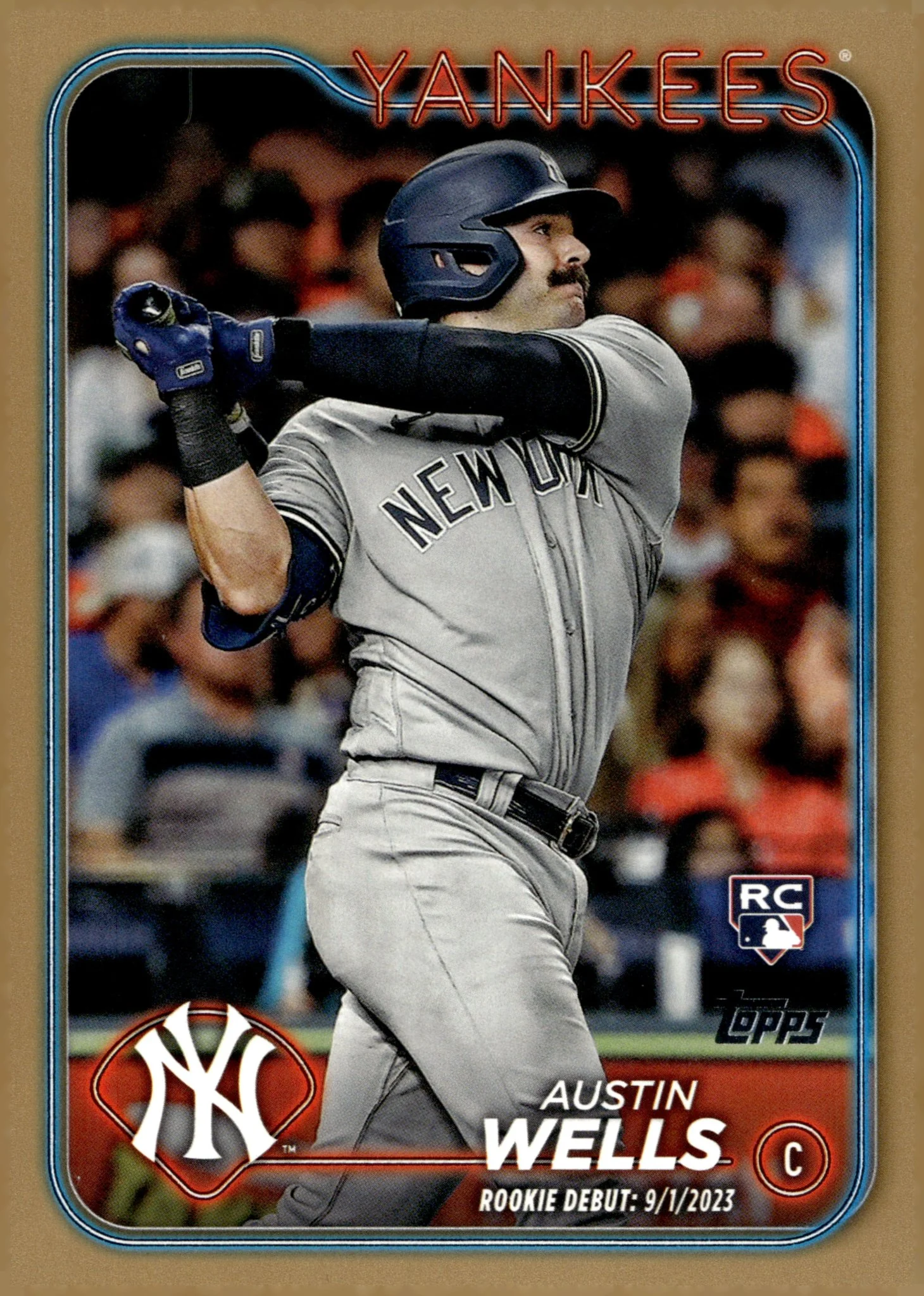 Austin Wells 2024 Topps Update Series Gold Border RC 0063/2024 #US325
