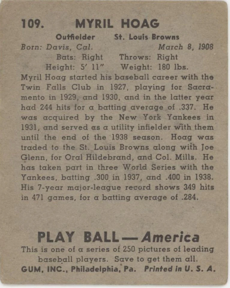 858-myril-hoag-1939-play-ball-109-st.-louis-browns-vg-2.webp Myril Hoag 1939 Play Ball #109 St. Louis Browns VG
