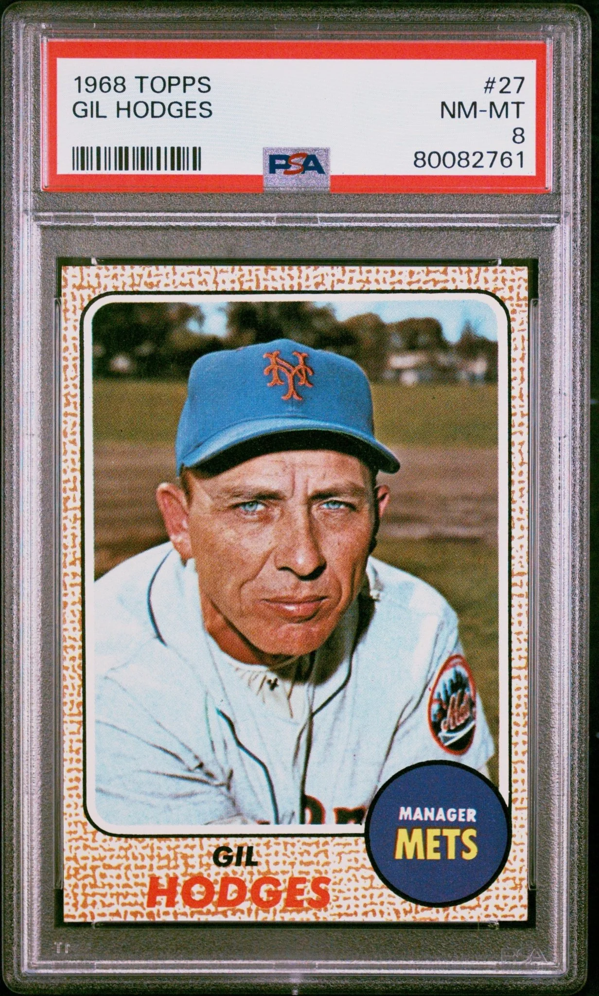 Gil Hodges 1968 Topps #27 PSA 8