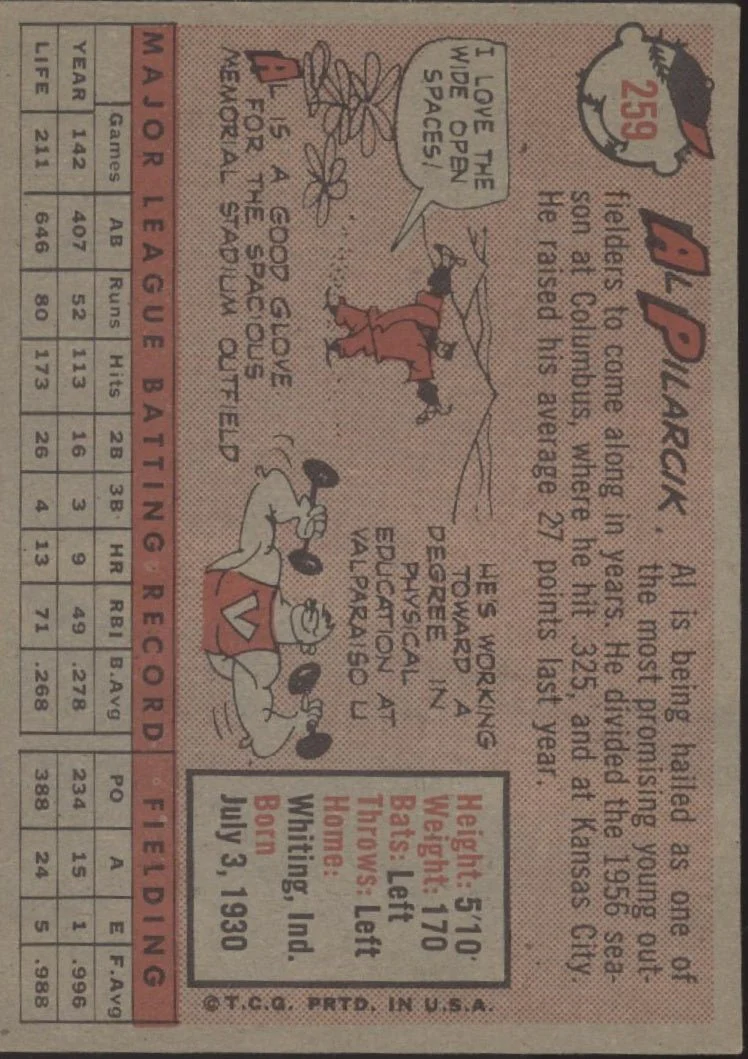 879-al-pilarik-1958-topps-259-baltimore-orioles-ex-2.webp Al Pilarik 1958 Topps #259 Baltimore Orioles EX