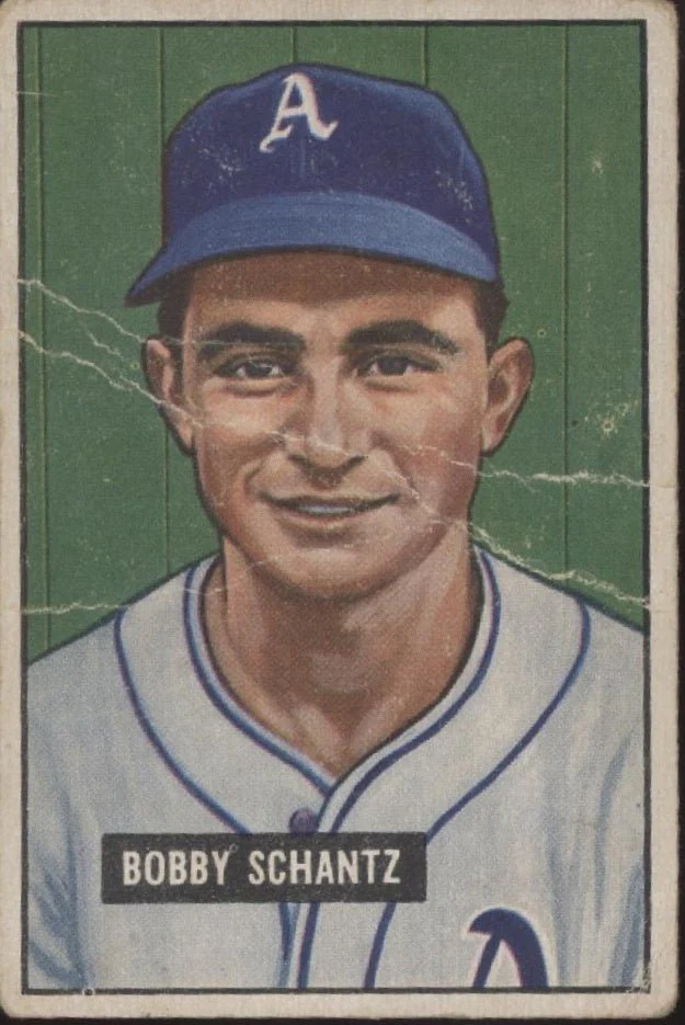 884-bobby-schantz-1951-bowman-227-philadelphia-athletics-gd-1-1.webp Bobby Schantz 1951 Bowman #227 Philadelphia Athletics GD #1