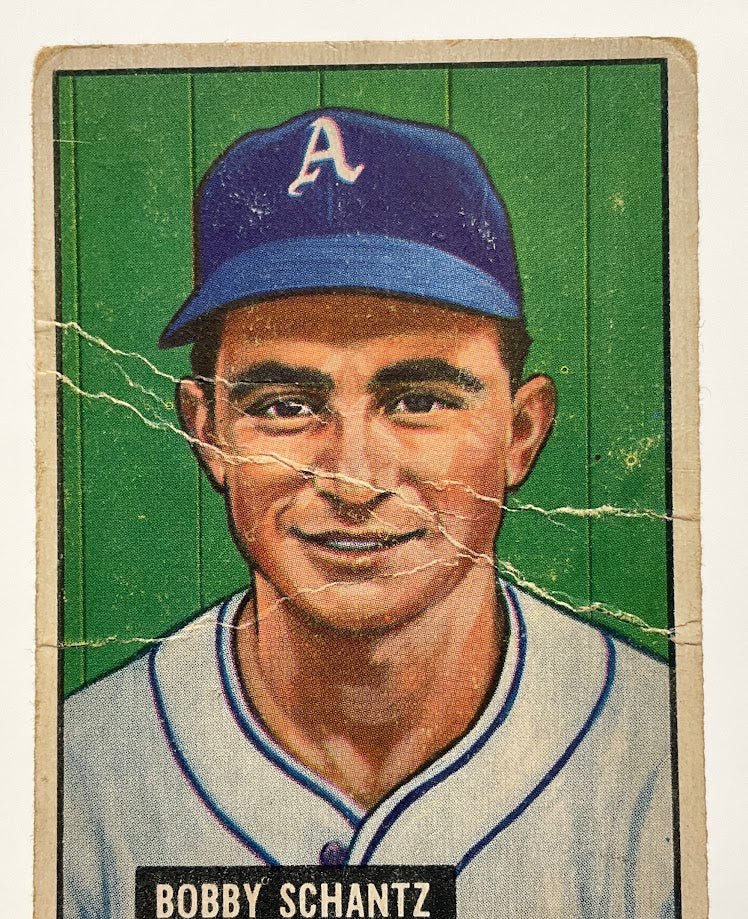 884-bobby-schantz-1951-bowman-227-philadelphia-athletics-gd-1-3.jpg Bobby Schantz 1951 Bowman #227 Philadelphia Athletics GD #1